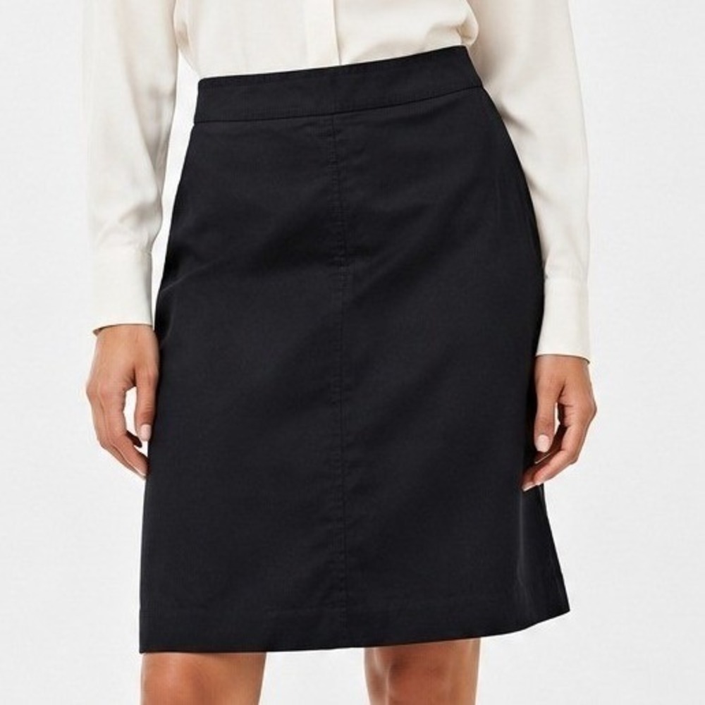 Banana Republic Black Stretch Cotton Pencil Skirt Size 0 Office Professional